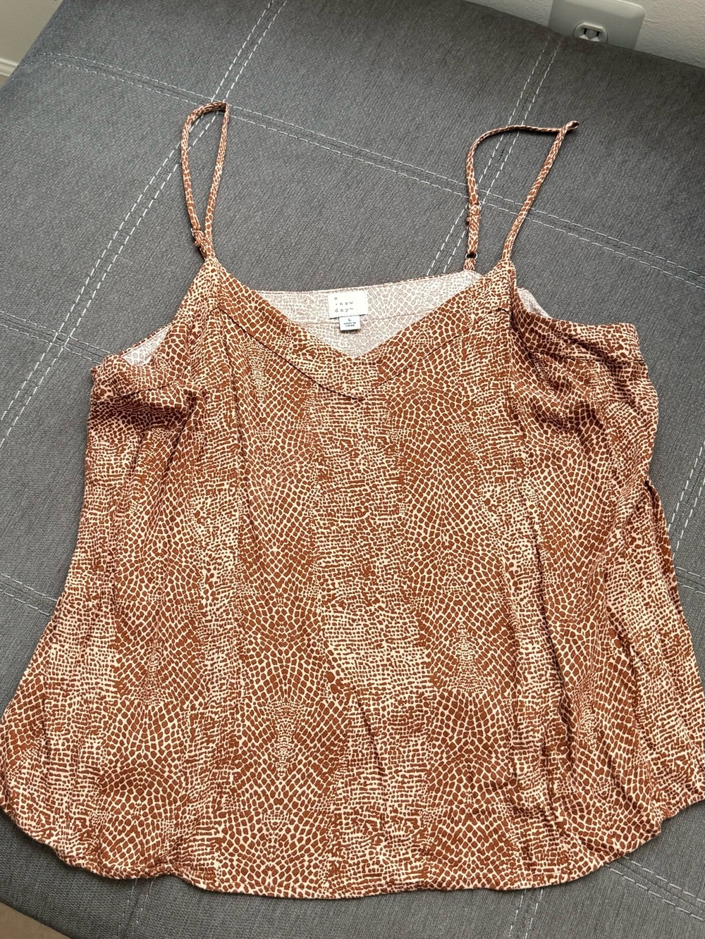 a new day Brown Printed Spaghetti-Strap Cami